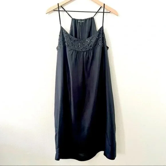 Eileen Fisher | Dresses | Eileen Fisher Silk Dress Cami Midnight Blue  Sequin Xs | Poshmark
